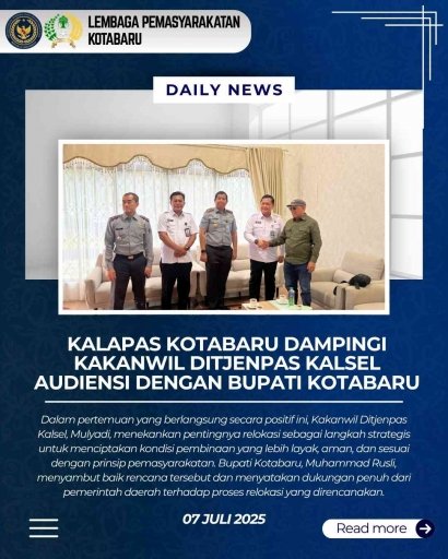 Kalapas Kotabaru Dampingi Kakanwil Ditjenpas Kalsel Audiensi dengan Bupati Kotabaru